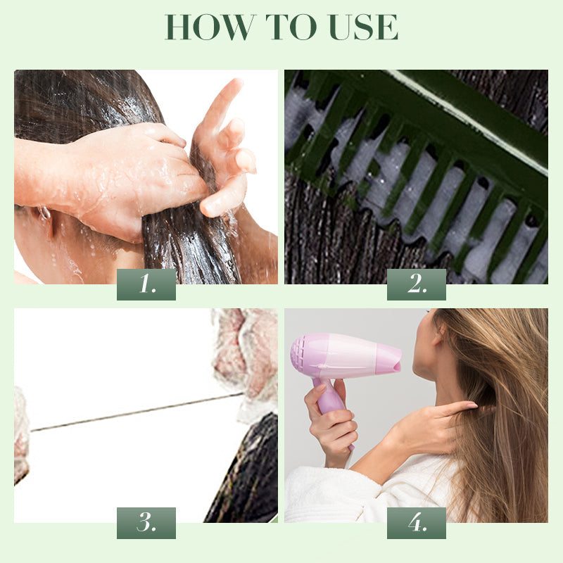 Hair Straightening & Softening Cream with Built-In Comb