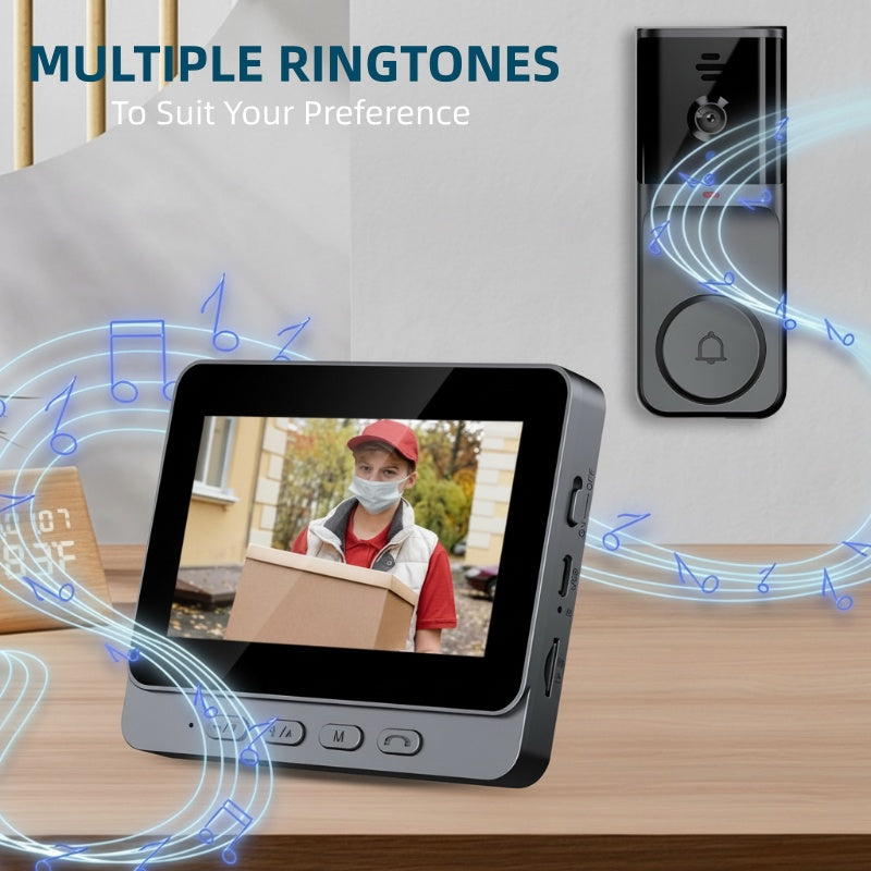 Cordless Smart Video Doorbell with 4.3