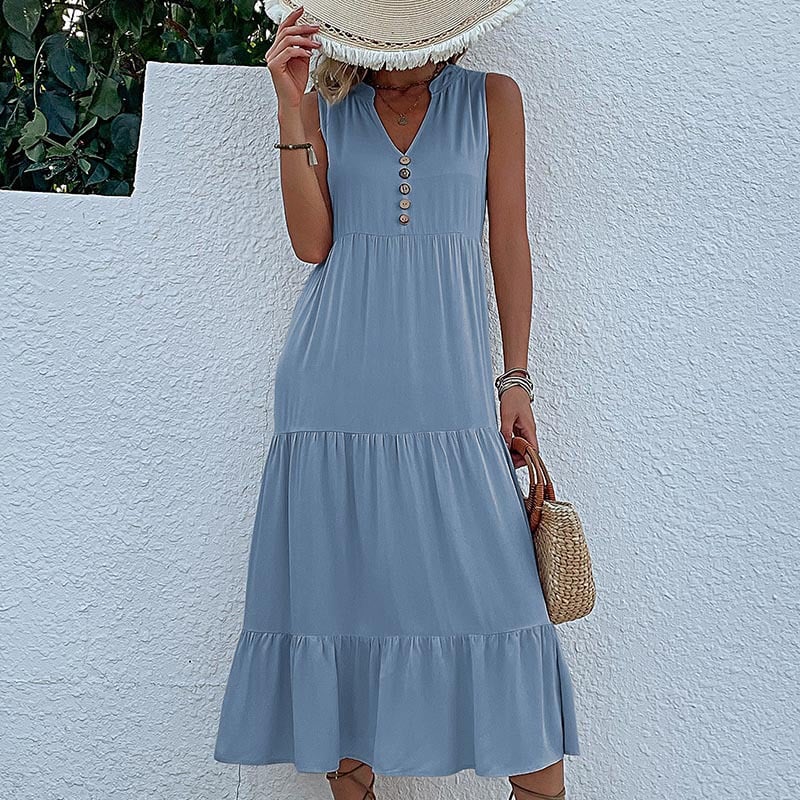 Summer sales - Comfortable and breathable V-neck dress