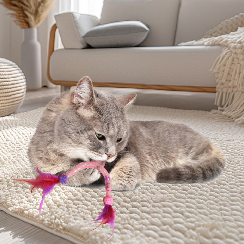 🎁BIG SALE! Cat Teaser Toys with Catnip & Feathers – Your Kitty Goes Crazy! 🐱✨