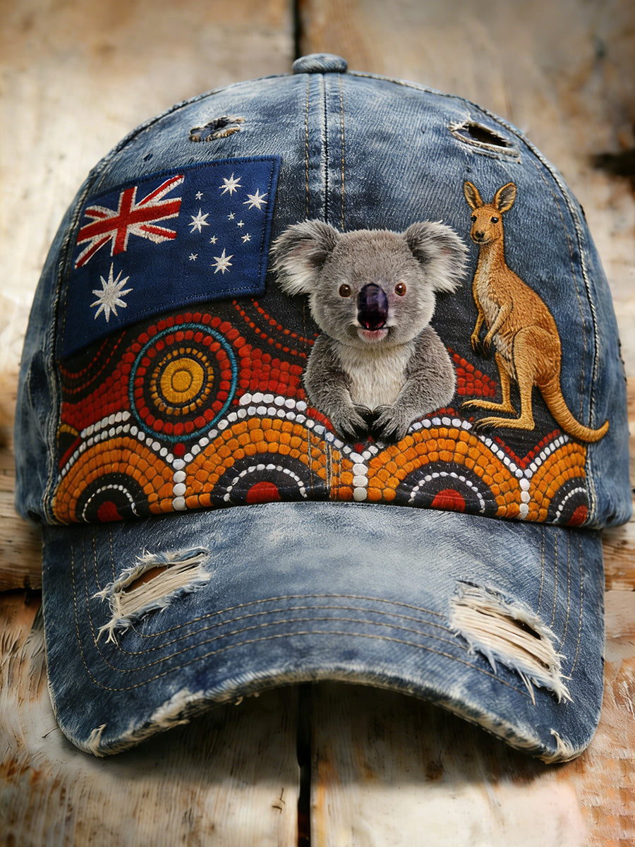 Retro Australian-Style Art Print Casual Hat