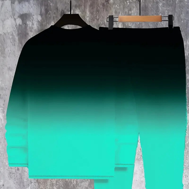 ⏰ Now only 55% off!🔥Men's Gradient Color Crewneck Tracksuit Set