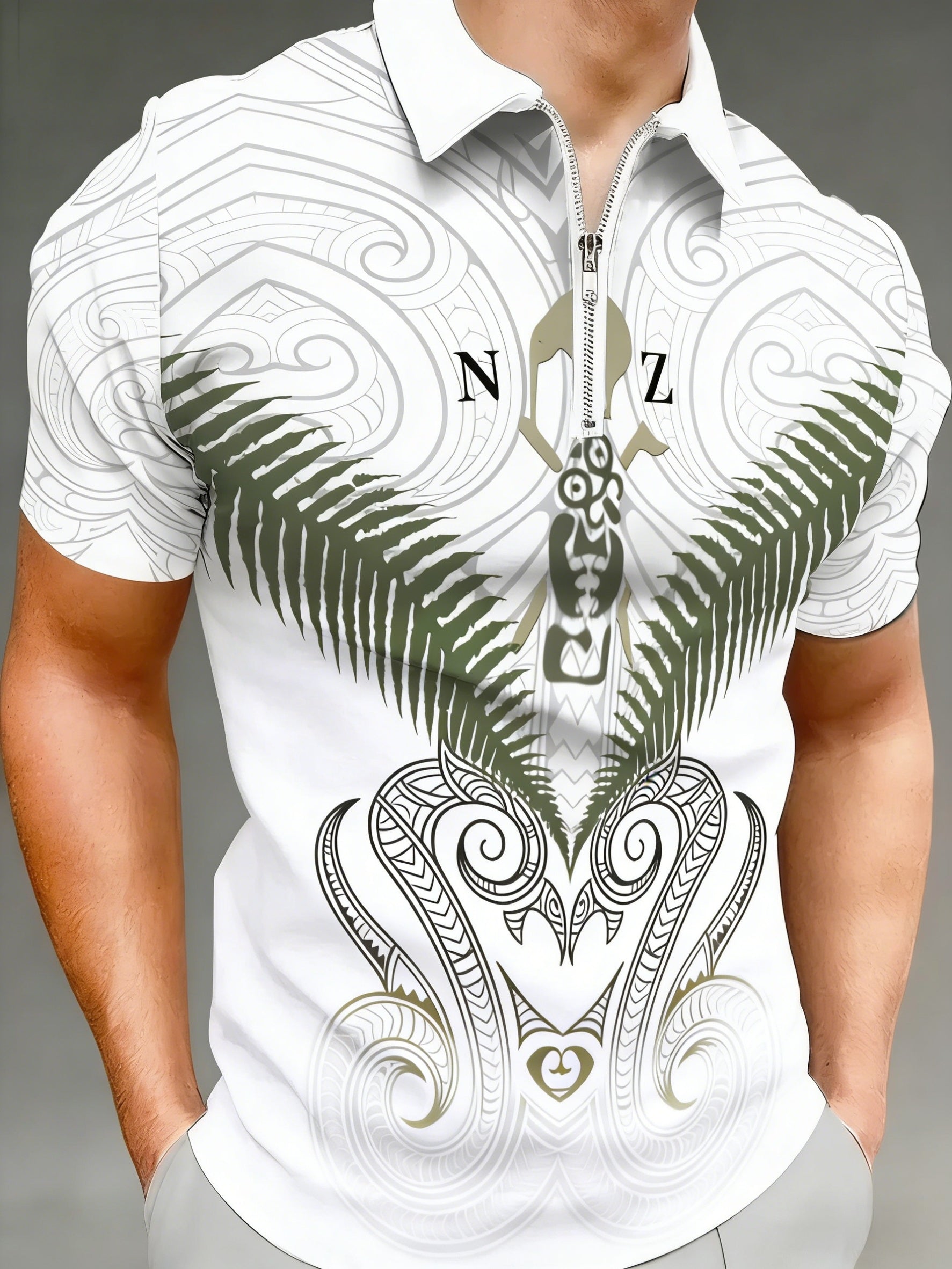 Men's Maori Art NZ Printed Casual Tops
