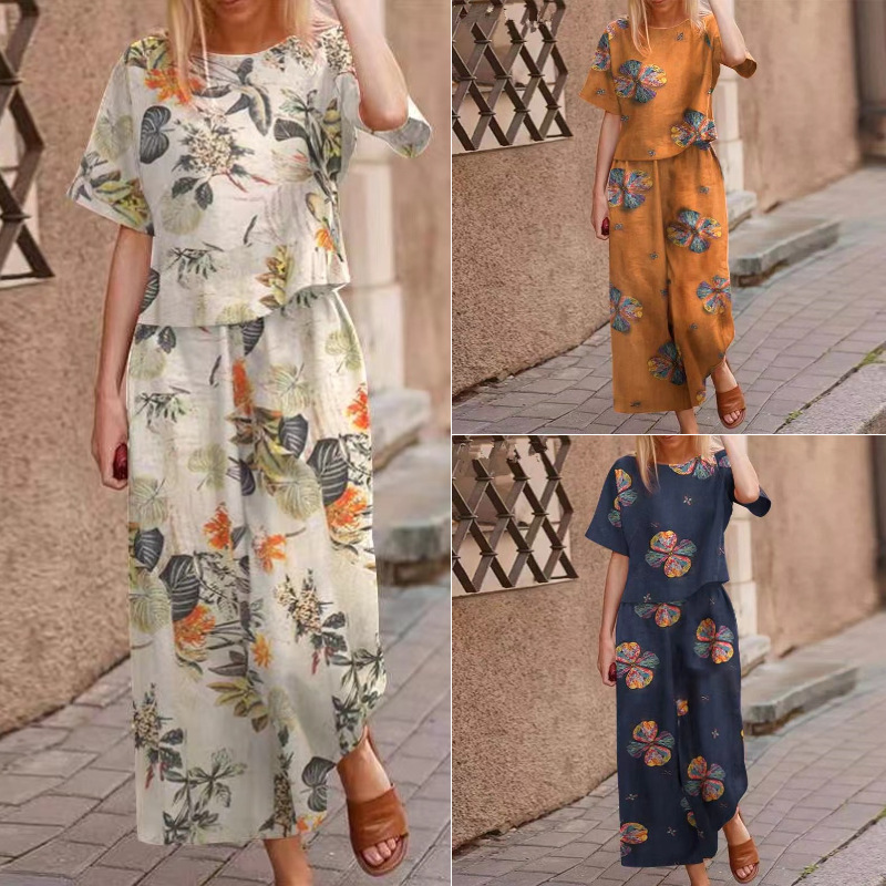 🔥✨50% Off⏰Women's Loose Print Top ＆ Pants 2-Piece Set