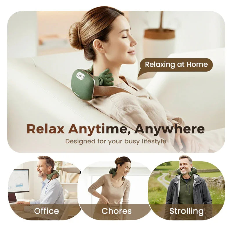 💆‍♂️ 60% OFF NOW! ✨ Portable Neck Massager – Shiatsu Kneading, 3D Deep Relief & Wireless Use 🔋