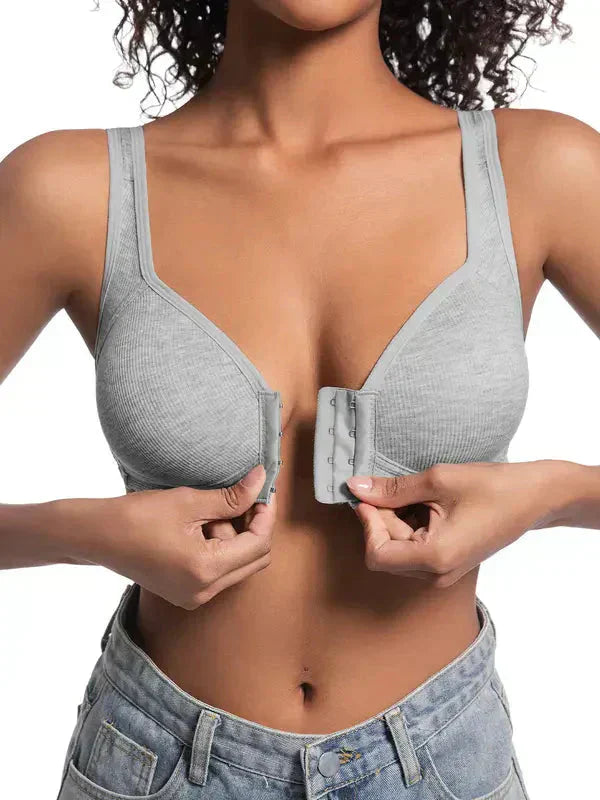⏰ Now only 50% off!❤️Adjustable Front Closure Push-Up Bra Wire-Free, Seamless & Side Support for Daily Wear, Spring-Summer Comfort