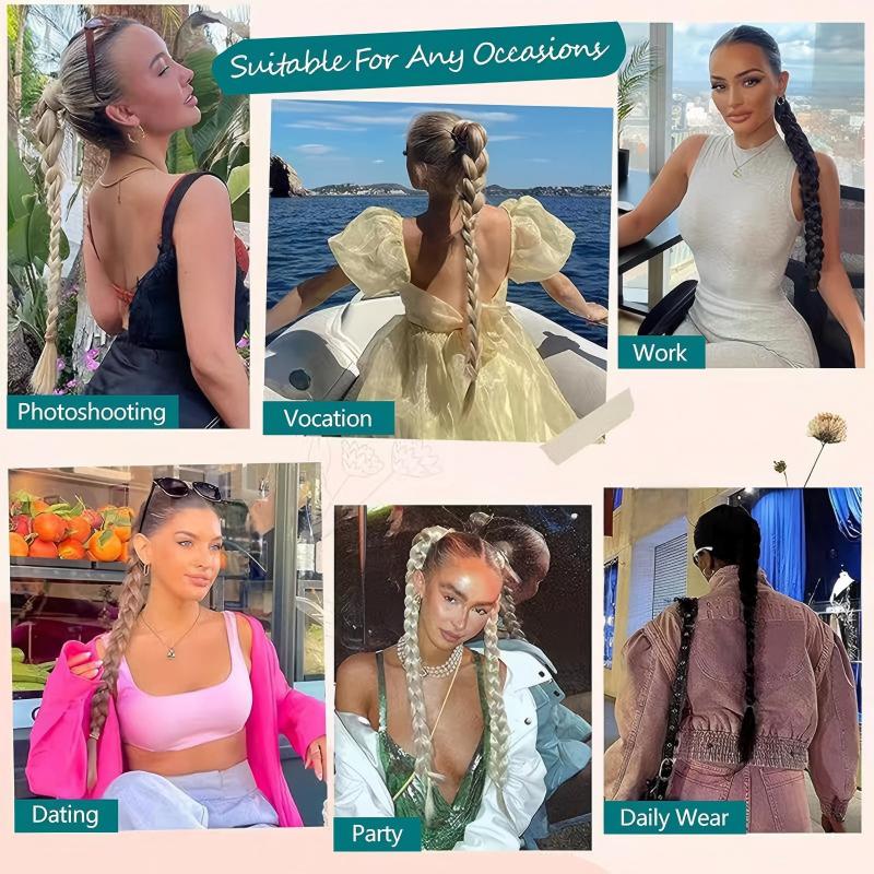 Lightweight Long Braided Ponytail Extension for Women