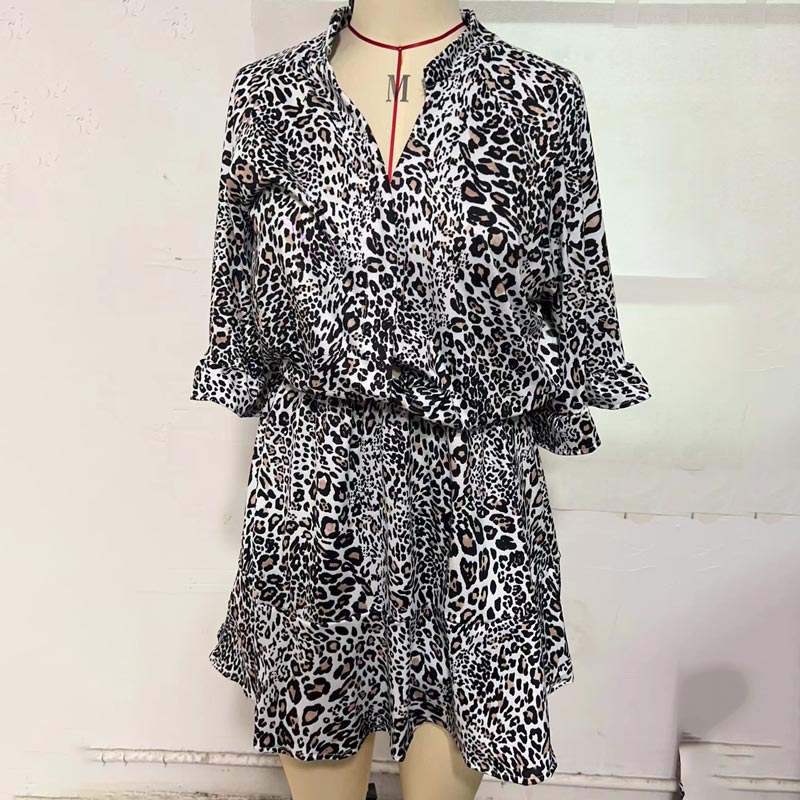 Női divat overalls leopard nyomtatással