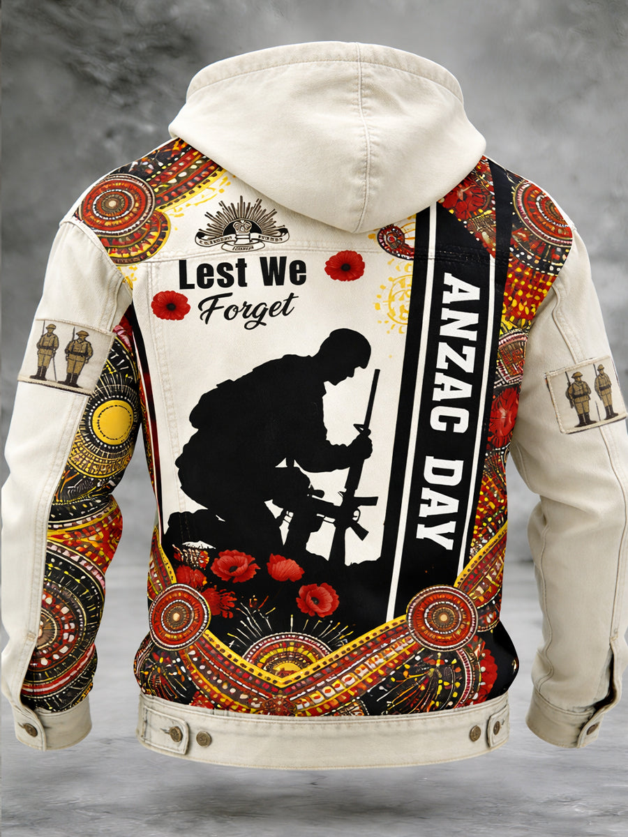 Retro Australian Art Print Casual Hoodie Jacket