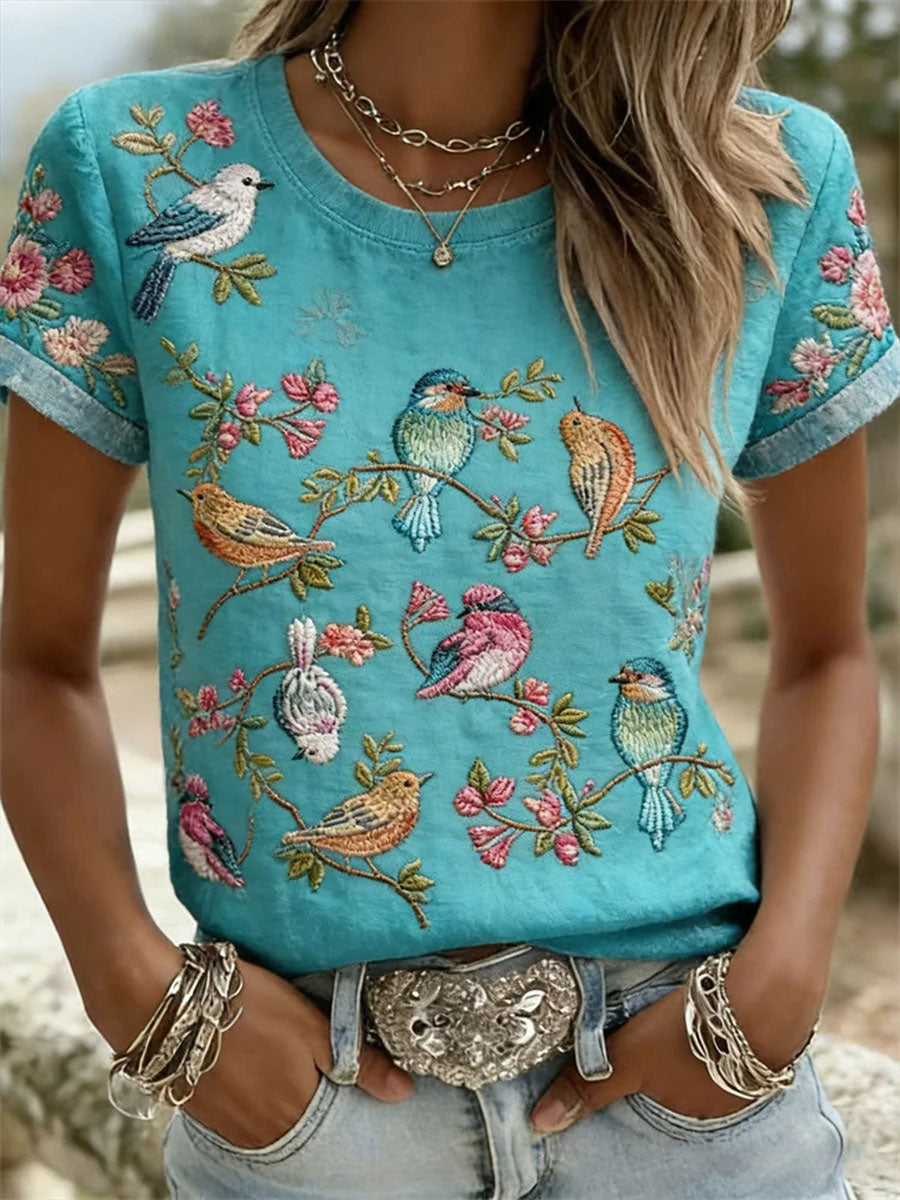 Women's Floral Art Print T-Shirt