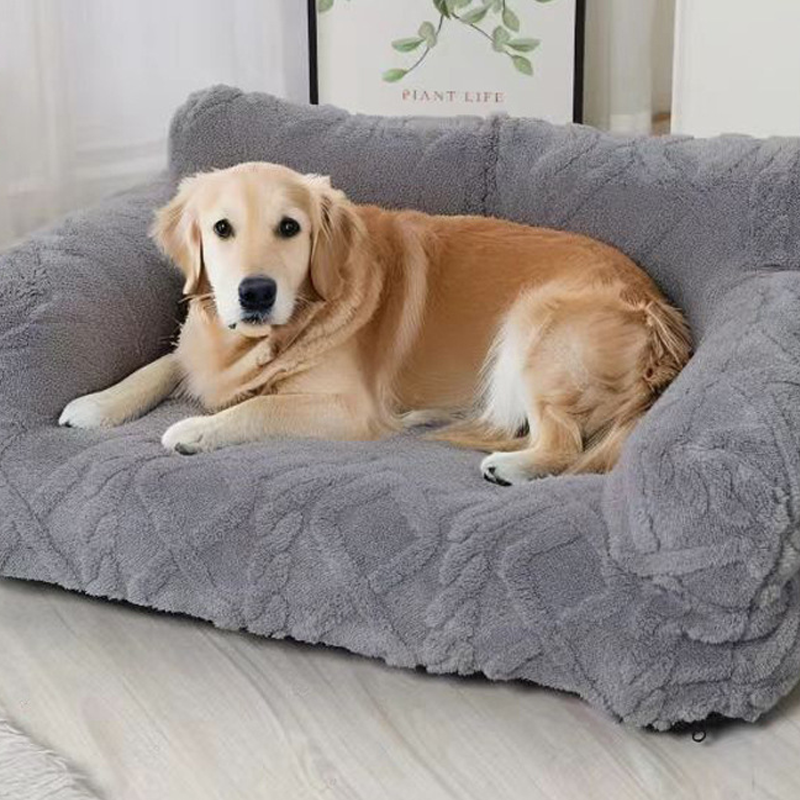 ✨ Plush Calming Pet Sofa Bed – Raised Rim, Removable Cover & Non-Slip Bottom for Ultimate Comfort 🐾💎