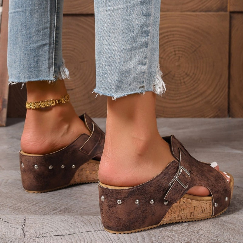 Women's Fashion Peep Toe Wedge Platform Sandals