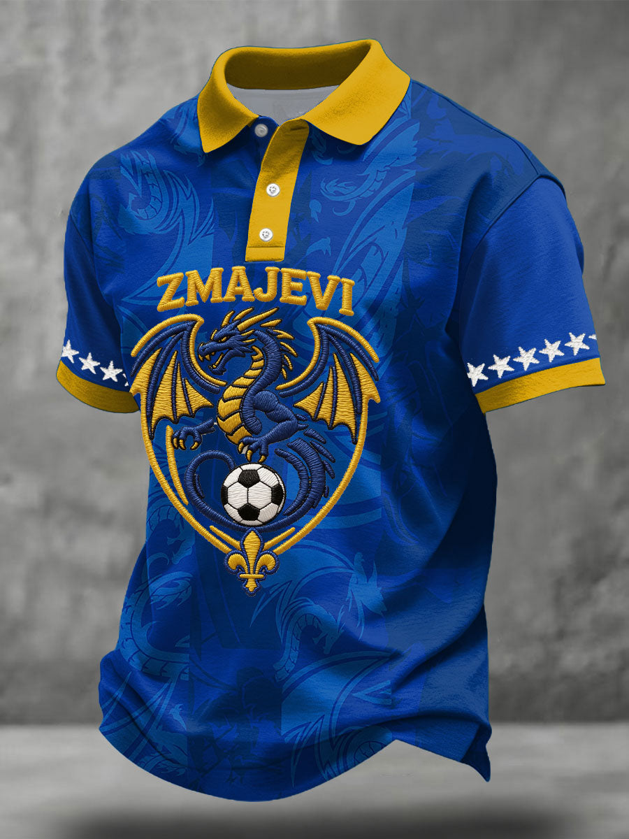 Men's Bosnia ZMAJEVI Football Lover Printed Casual Tops