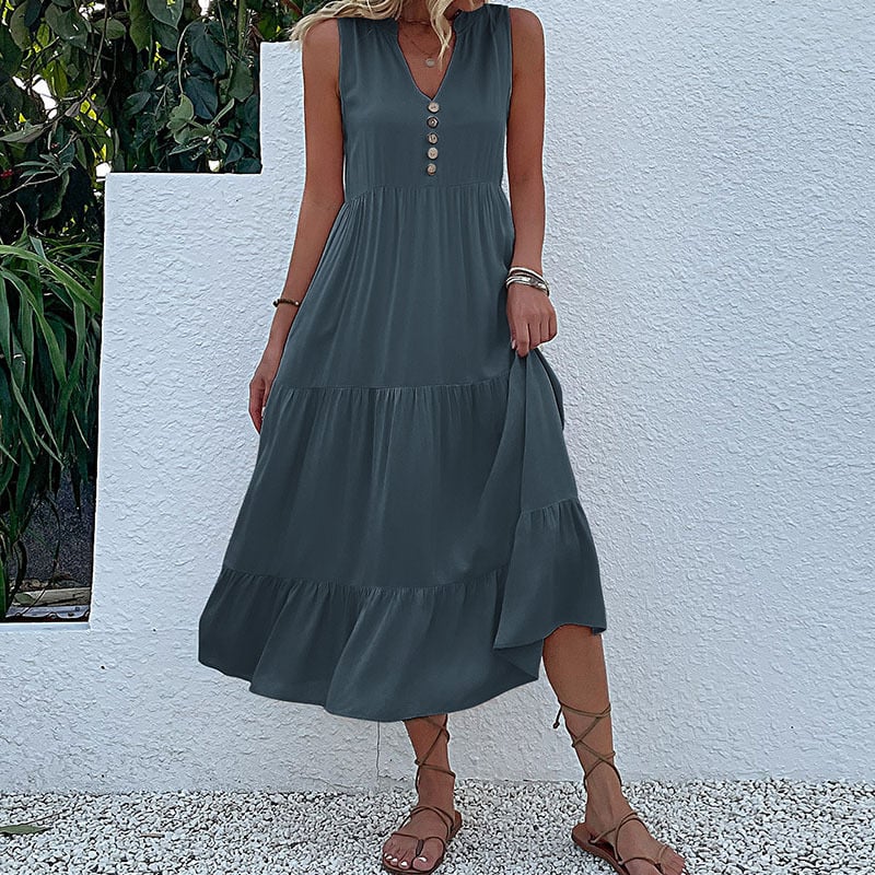 Summer sales - Comfortable and breathable V-neck dress