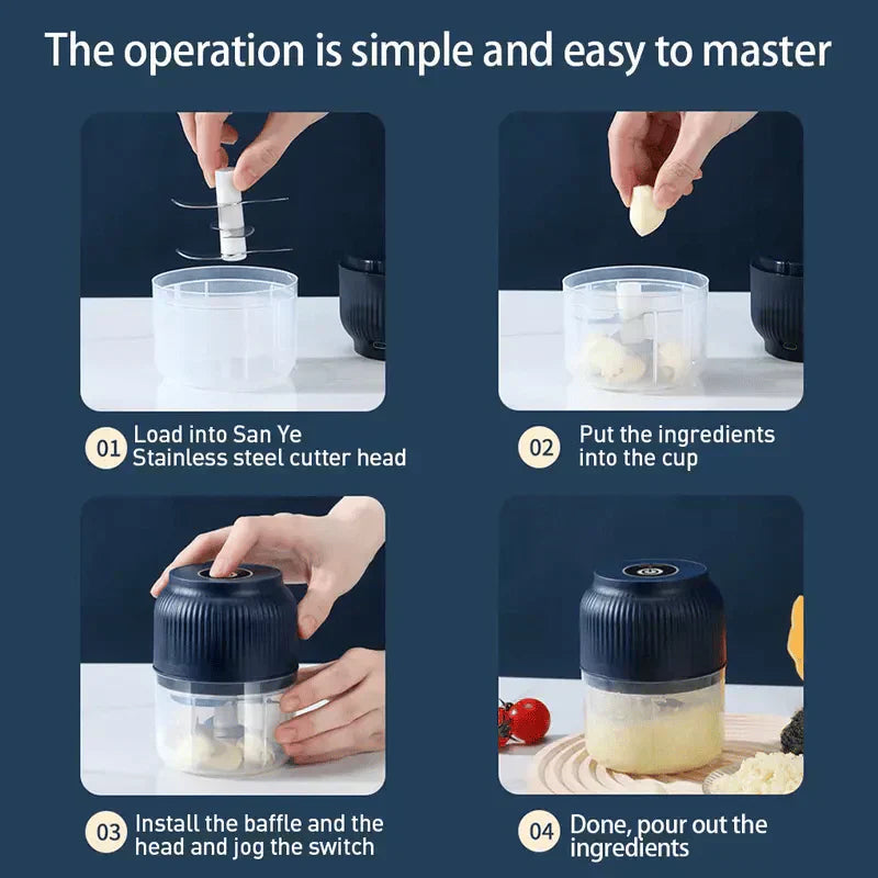 📢📢50% OFF !!!⏰Cordless Mini Electric Garlic Chopper – Powerful & Efficient, Easy Clean & Perfect for Kitchen 🔪