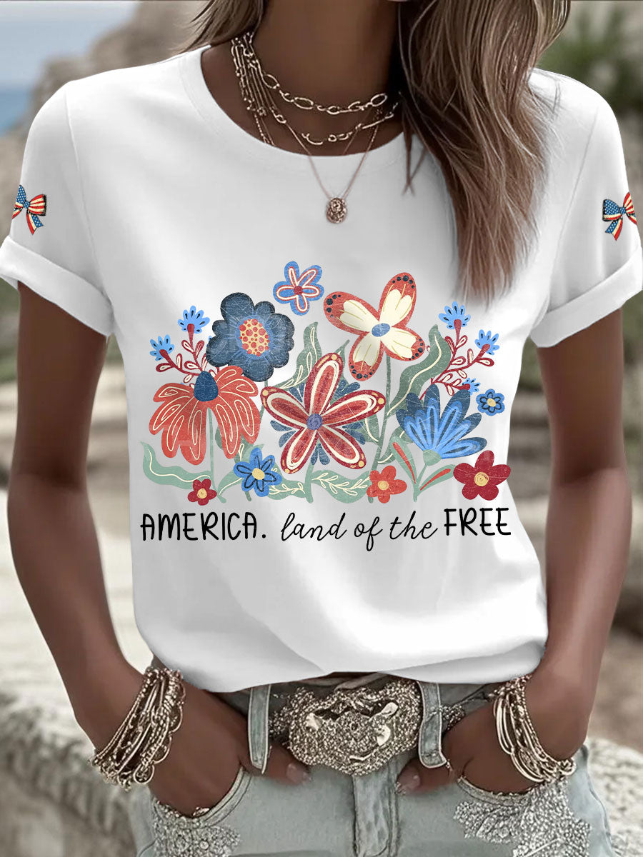 Women's America Floral T-Shirts