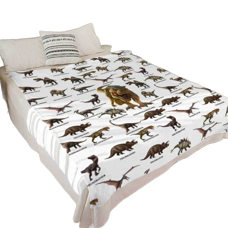 Soft Warm Dinosaur Print Blanket