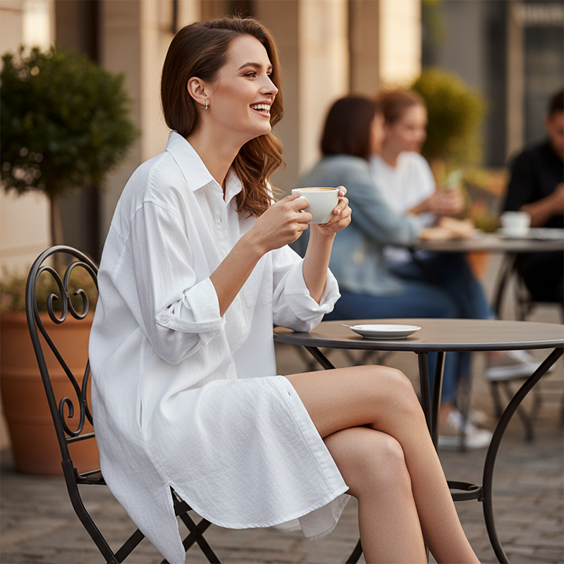 Women's Loose-Fit Mid-Length Button-Down Shirt 🌟Your New Go-To Wardrobe Staple 🌟