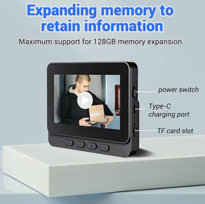 🔥New Year's Special Offer 50%OFF🎉Wireless doorbell camera: 1080P, 170° angle, 4.3-inch screen, IPX65 outdoor waterproof, night vision