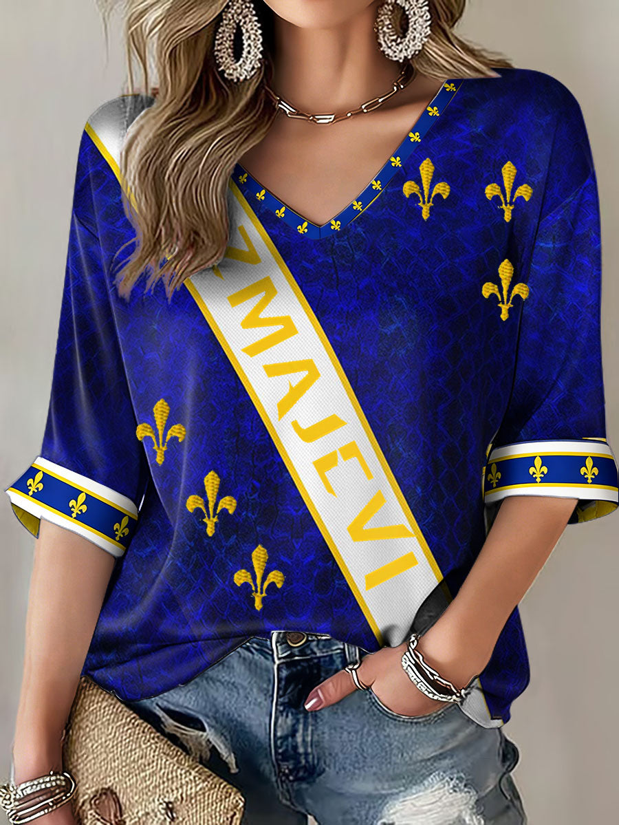 Women's Bosnia ZMAJEVI Football Lover Printed T-shirt