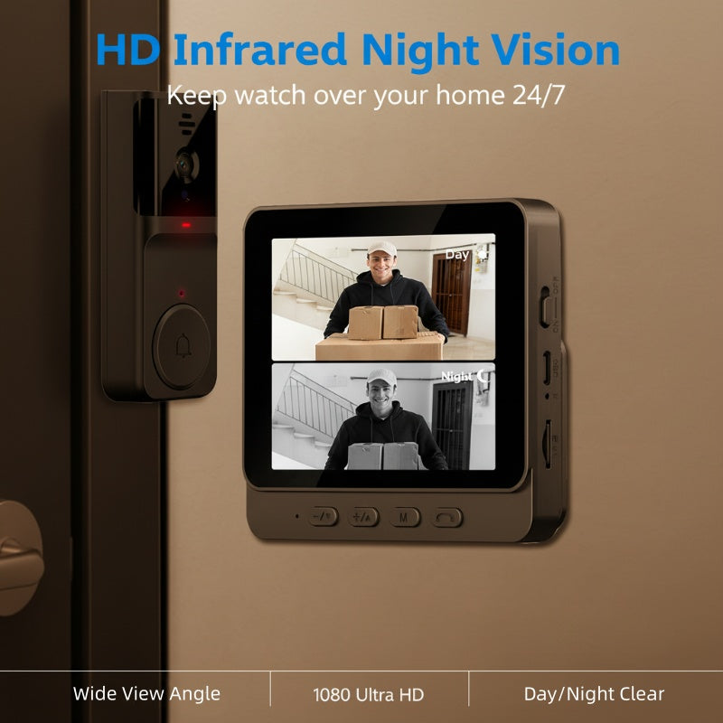Cordless Smart Video Doorbell with 4.3