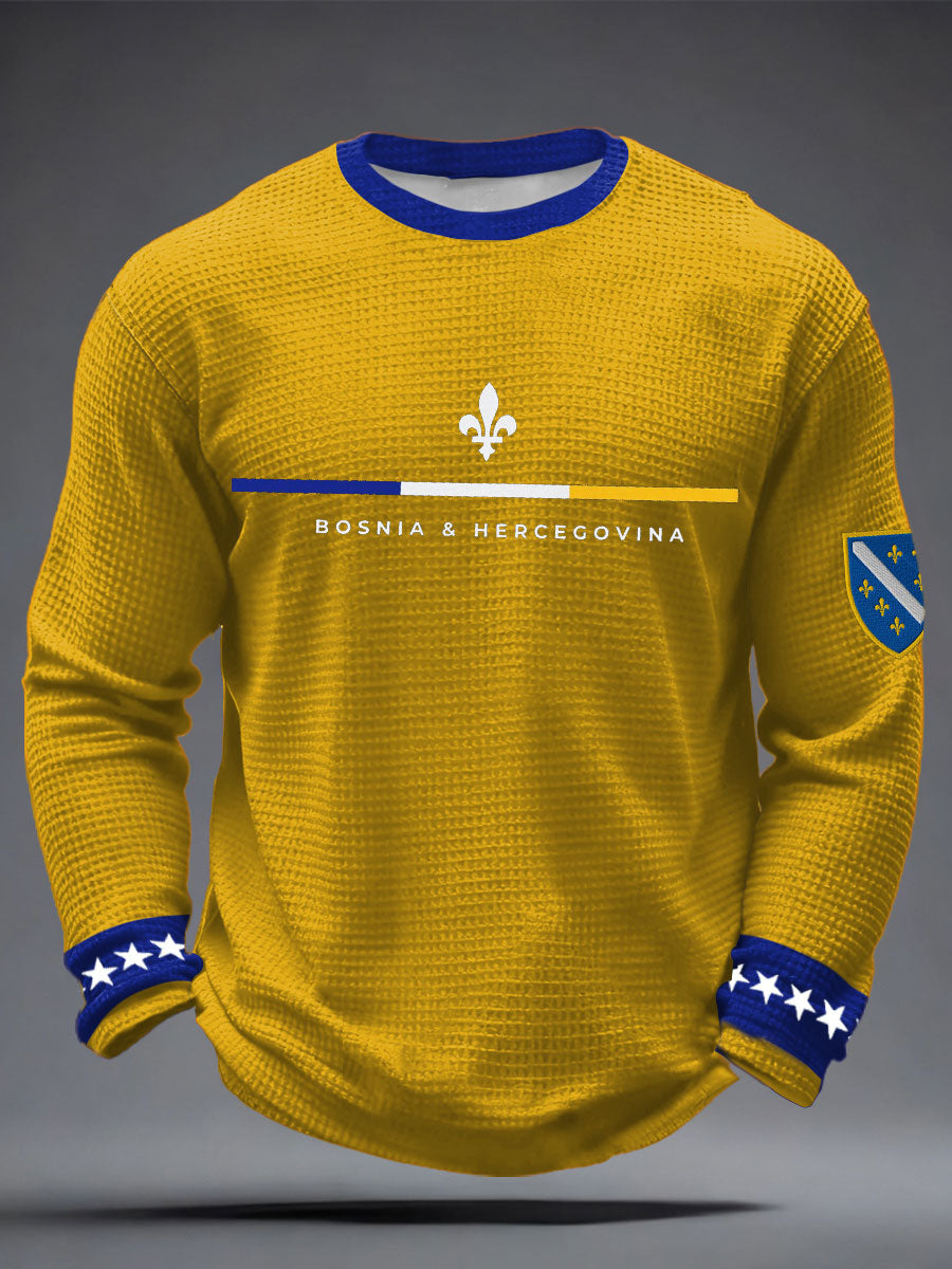 Men's Bosnia ZMAJEVI Football Lover Printed Waffle Tops