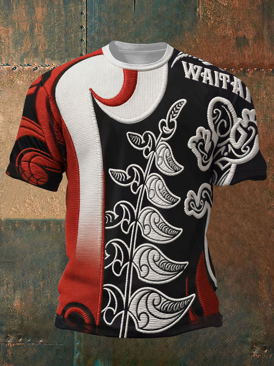 Men's NZ Maori Art Printed T-shirt