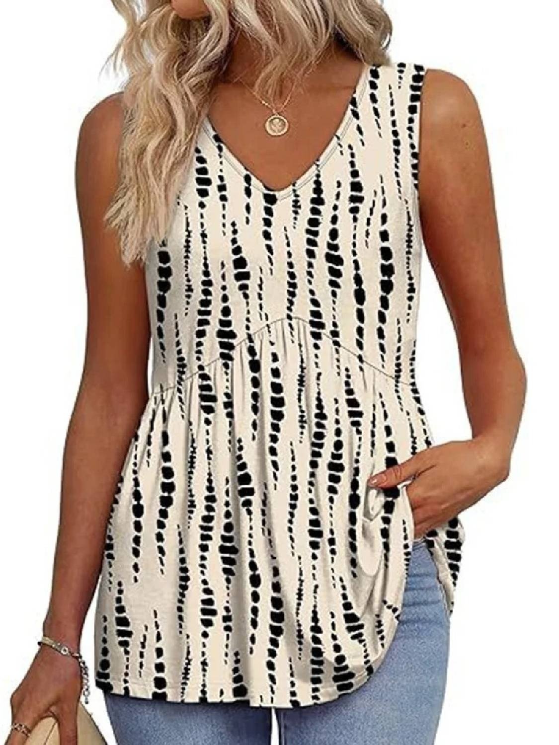 💖LAST DAY SALE 50% OFF✨Women Dressy Sleeveless V Neck Babydoll Tank Tops