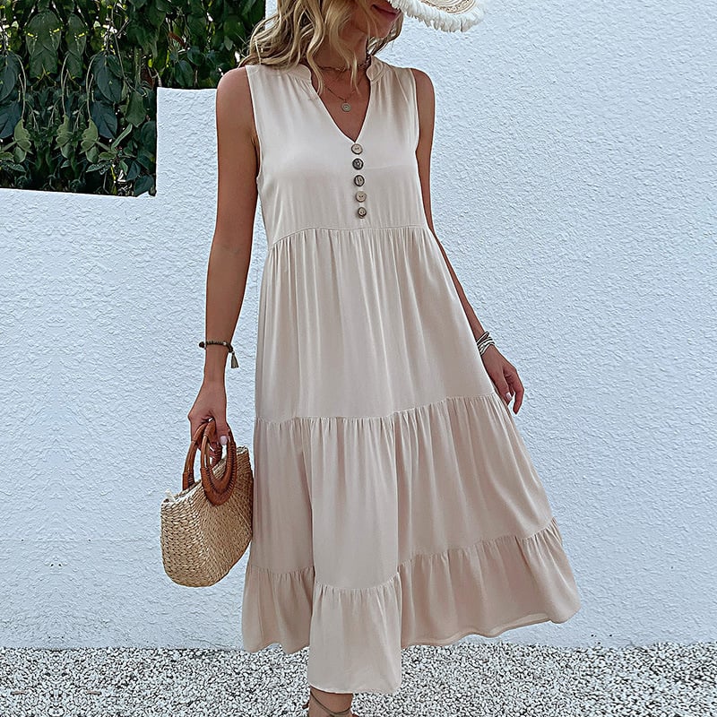 Summer sales - Comfortable and breathable V-neck dress