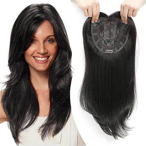 Top per Layered Hair Hairpieces with Bangs for Women with Thinning Hair