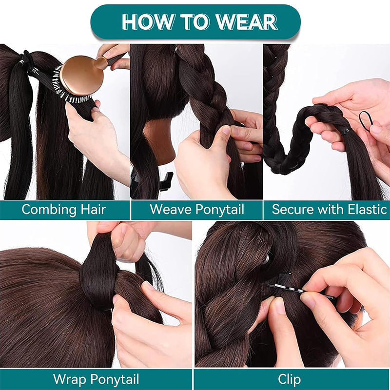 Lightweight Long Braided Ponytail Extension for Women