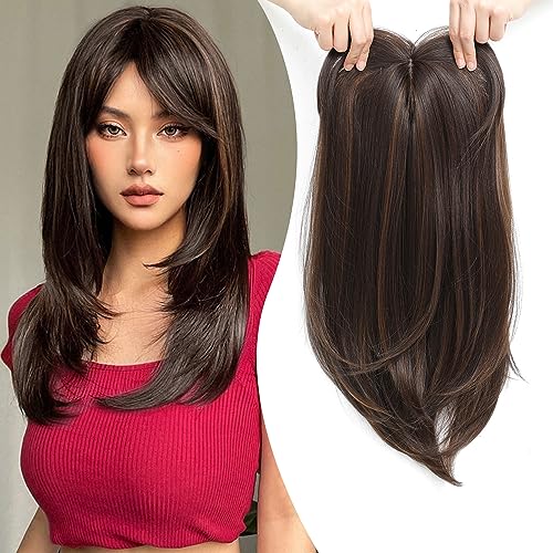 Top per Layered Hair Hairpieces with Bangs for Women with Thinning Hair
