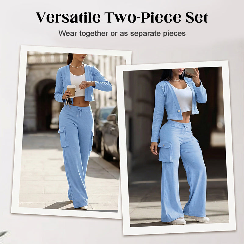 Modern Streetwear Two-Piece Set with Cargo Pockets