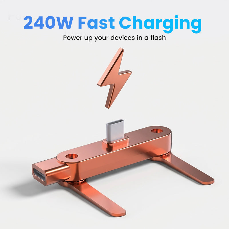 Fast Charging Adapter with 360° Foldable Phone Stand