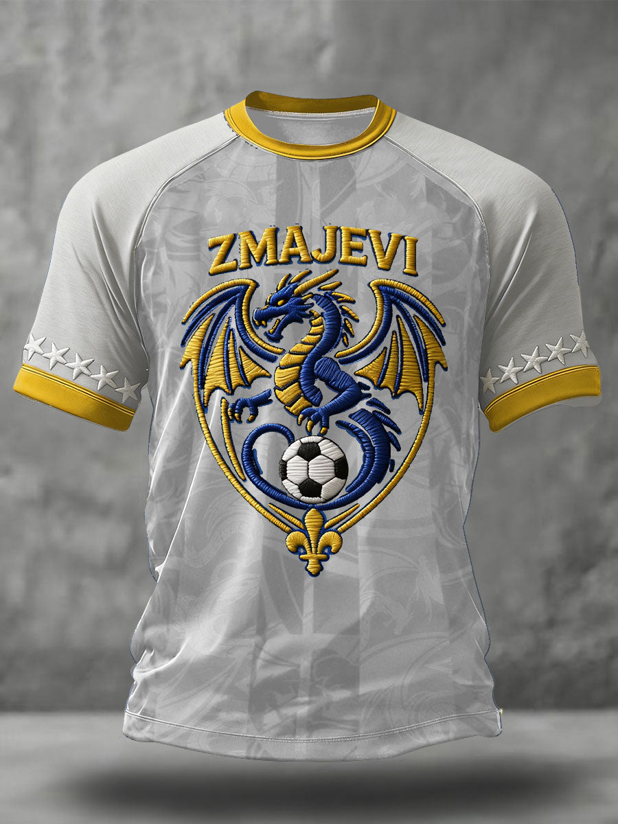 Men's Bosno ZMAJEVI Football Lover Printed T-shirt