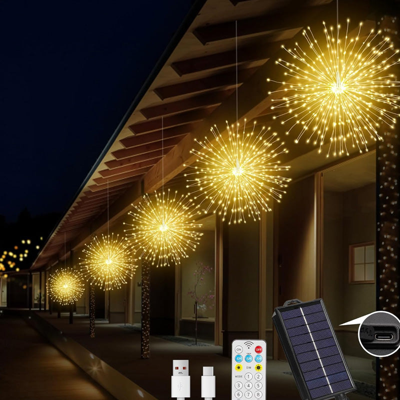 🔥While Supplies Last 40% OFF!🎉 Solar Firework String Lights for Yard & Parties
