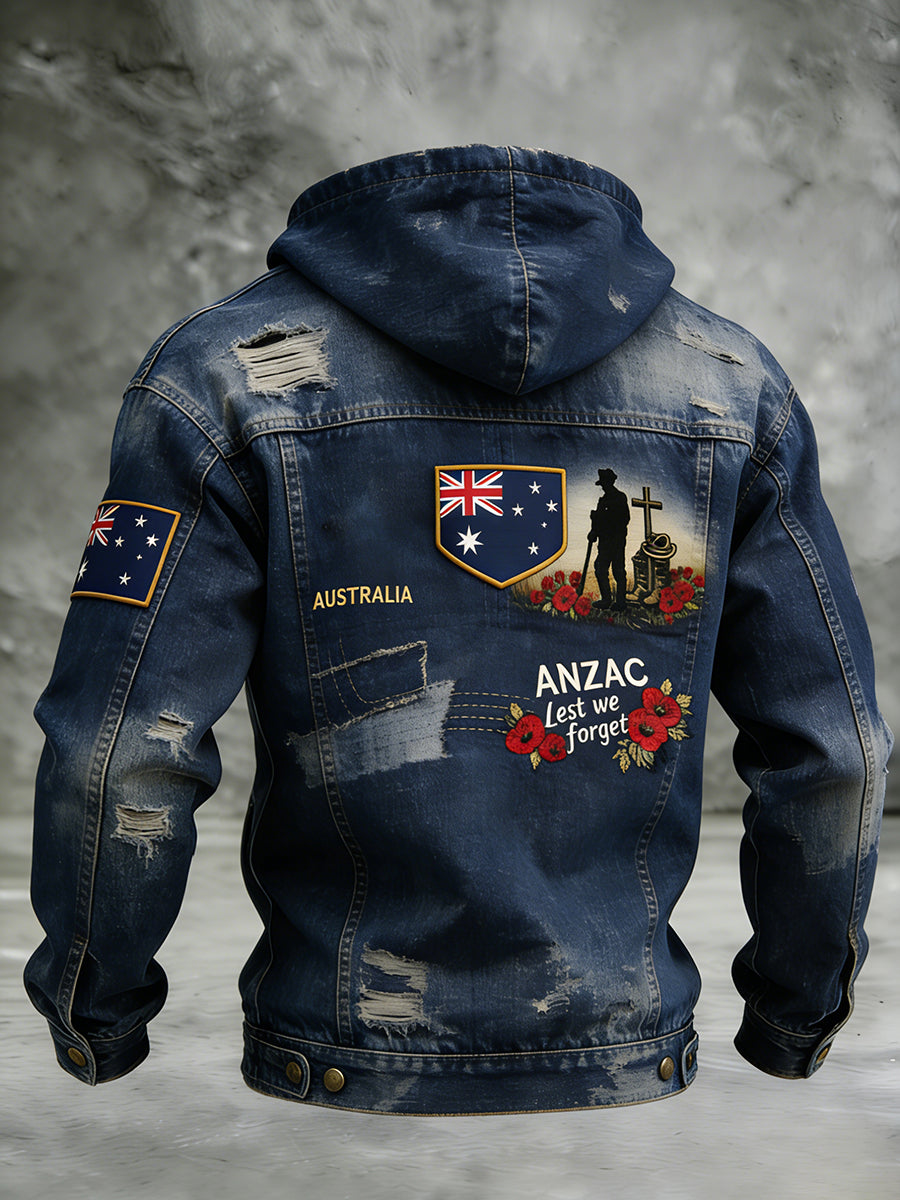 Retro Australian Art Print Casual Hoodie Jacket