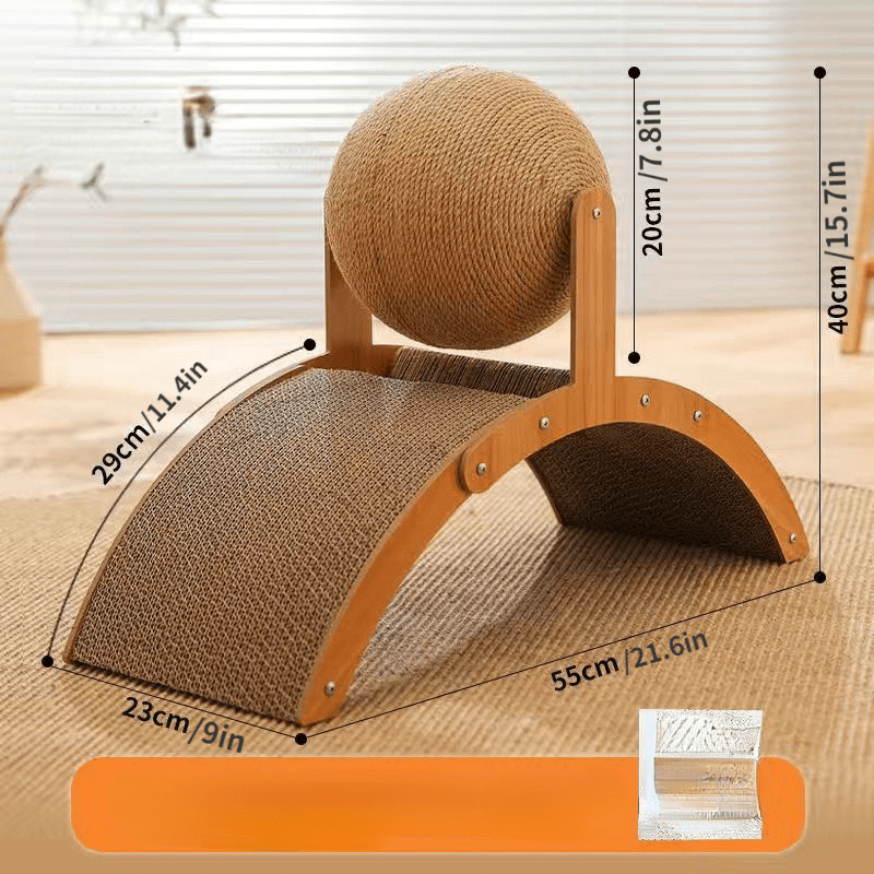 🐱 54% OFF NOW! 💖 Natural Sisal Cat Scratching Ball With Cardboard Pad – Satisfies Scratching, Durable Sisal & Protects Furniture 🧶