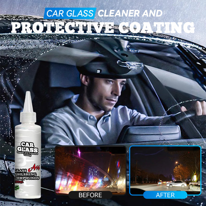 ⚡FLASH SALE! ✨ Car Glass Cleaner & Protective Coating - Repels Water, Prevents Fog & Dirt Build-Up, Enh Visibility in All Weather Conditions ☔🔍