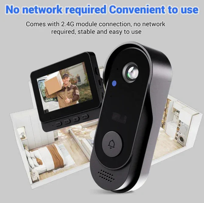 🔥New Year's Special Offer 50%OFF🎉Wireless doorbell camera: 1080P, 170° angle, 4.3-inch screen, IPX65 outdoor waterproof, night vision