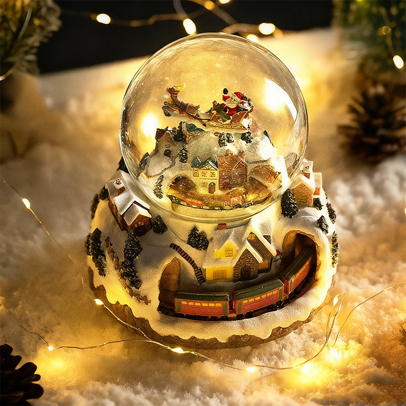 🎅 Illuminated Musical Rotating Christmas Snow Globe