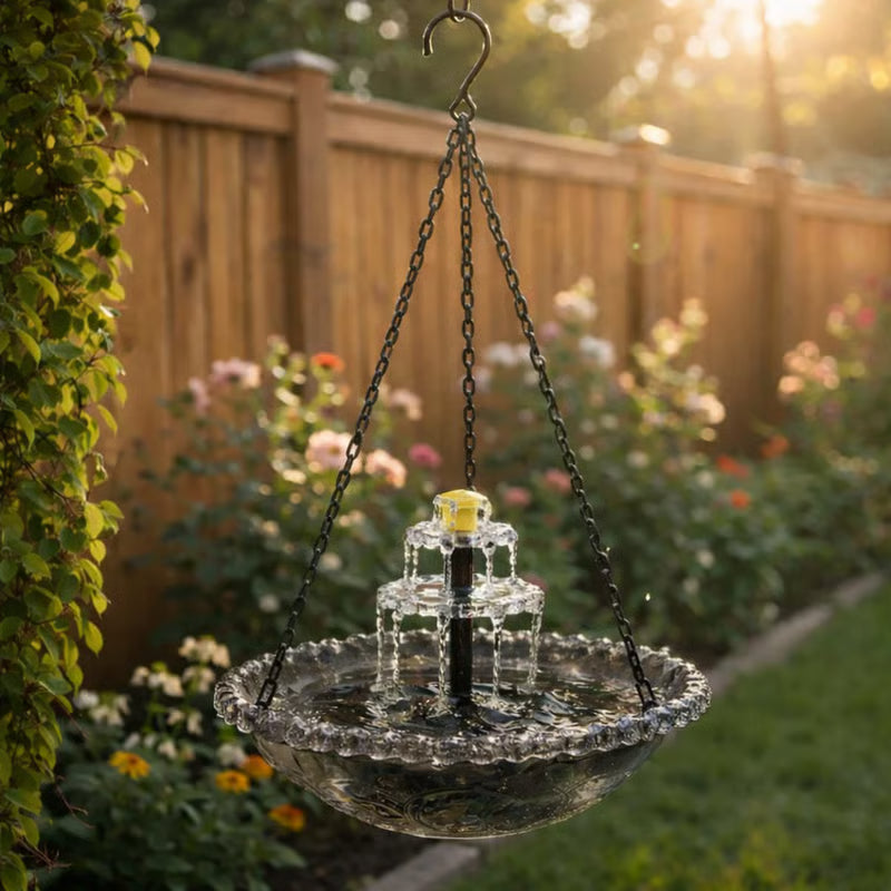 🐦2026 NEW ARRIVALS - 50% OFF🔥💐Solar Cascade Hanging Bird Bath Fountain