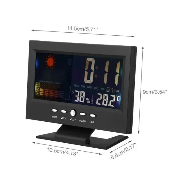 🔥Limitied Time 50% OFF🔥Digital LED Temperature Humidity Monitor Weather Forecast LED Table Alarm Clock