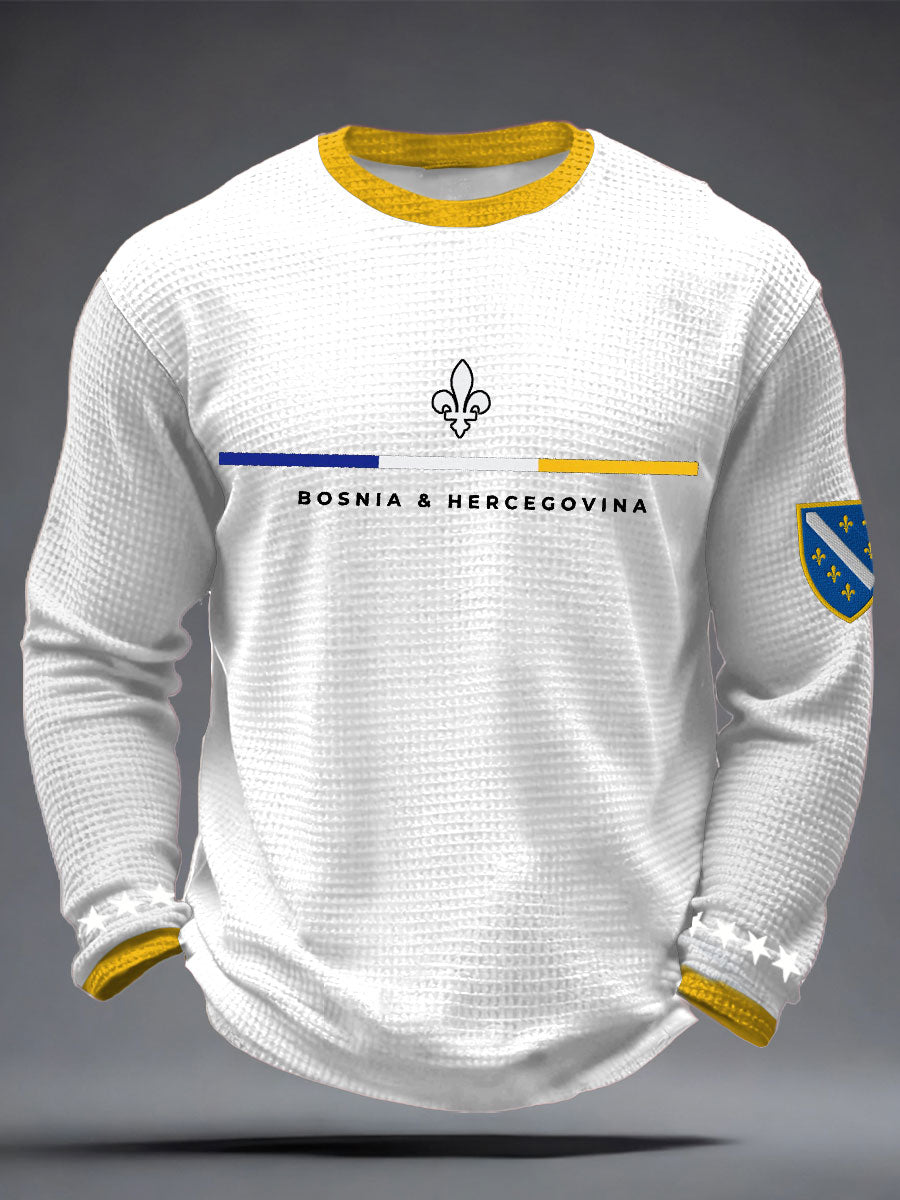 Men's Bosnia ZMAJEVI Football Lover Printed Waffle Tops
