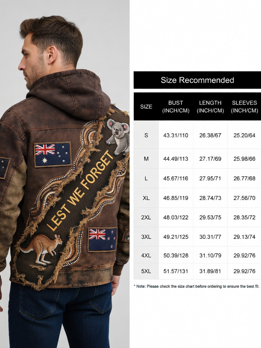 Retro Australian Art Print Casual Hoodie Jacket