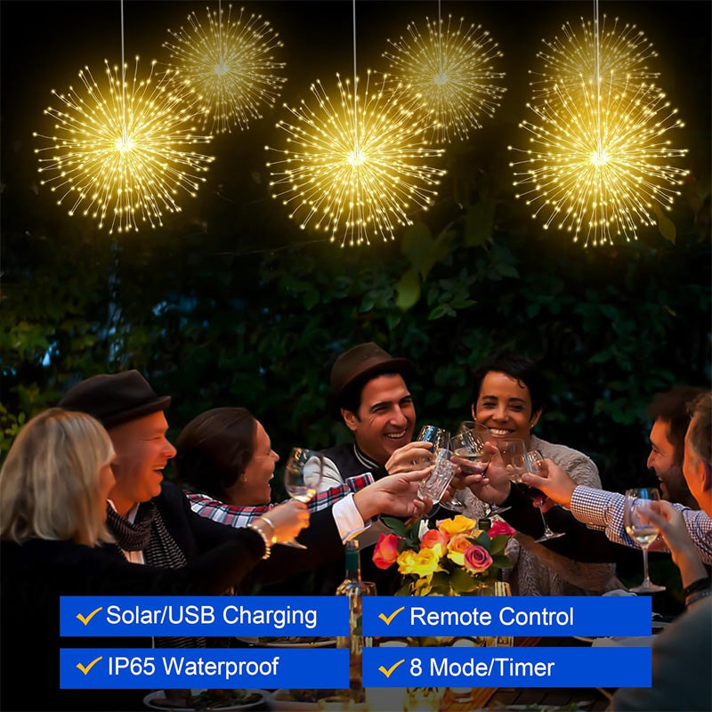 🔥While Supplies Last 40% OFF!🎉 Solar Firework String Lights for Yard & Parties
