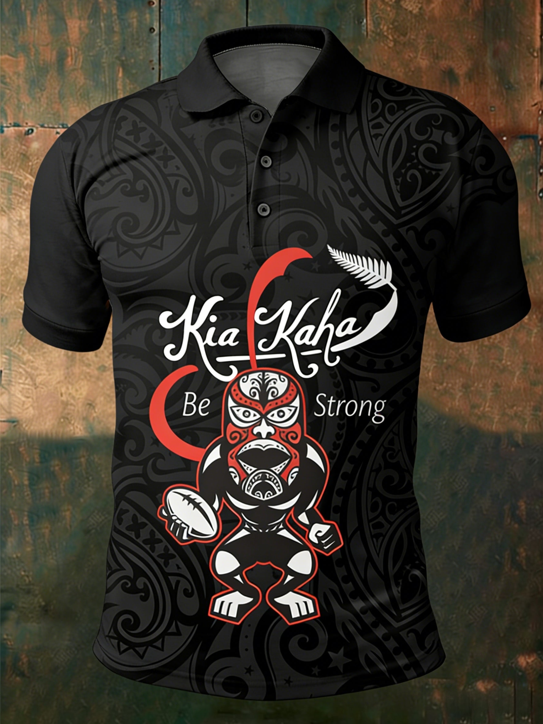 Men's Maori Art NZ Printed Casual Tops