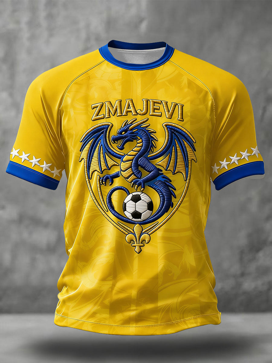 Men's Bosno ZMAJEVI Football Lover Printed T-shirt