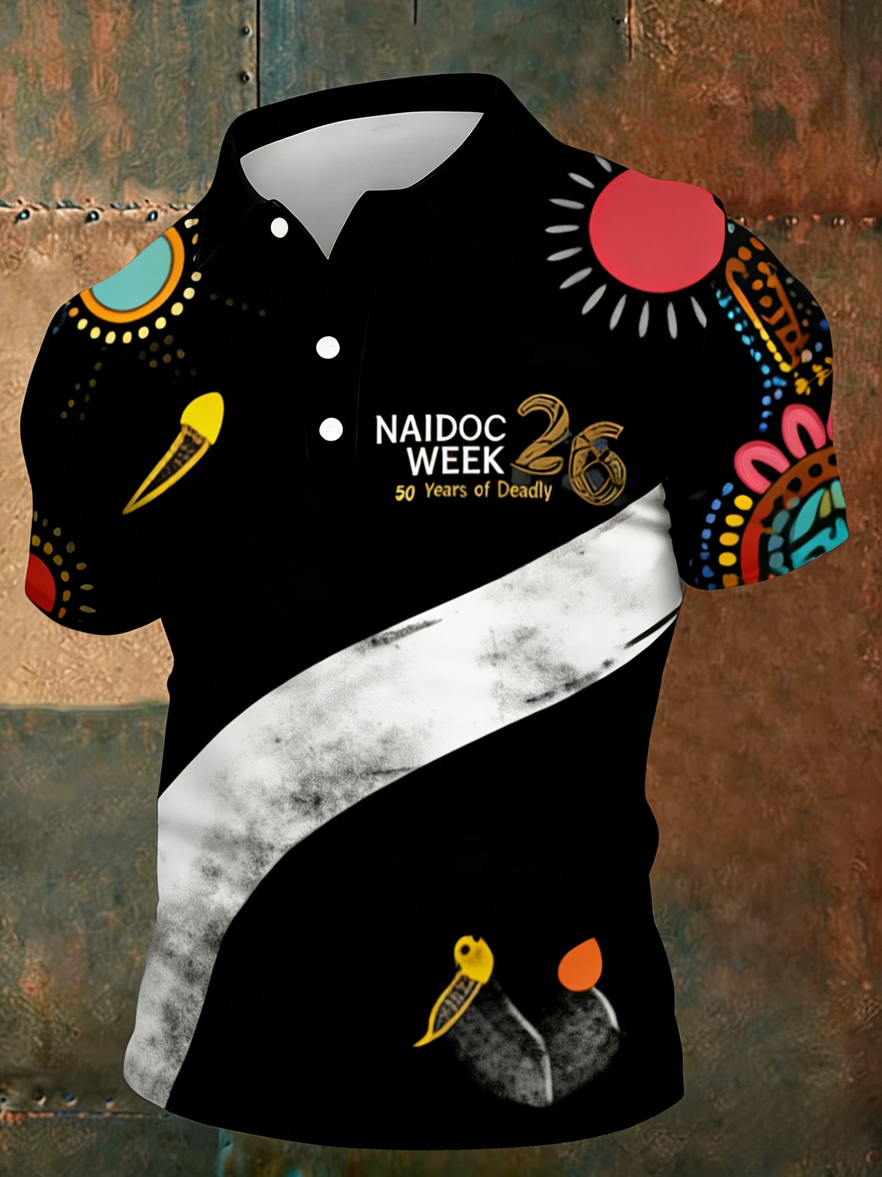 Men's  AU Aboriginal Culture Art NAIDOC Week Printed Casual Tops