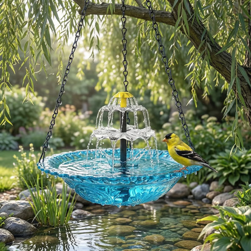 🐦2026 NEW ARRIVALS - 50% OFF🔥💐Solar Cascade Hanging Bird Bath Fountain